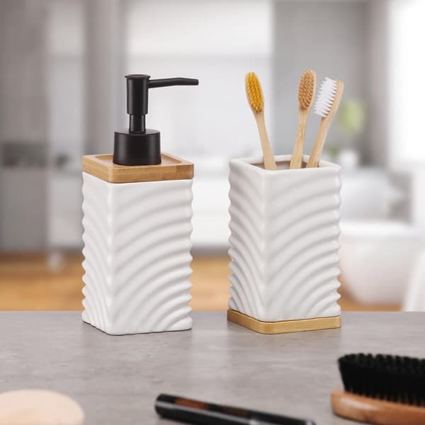 Tvåldispenser Versa Vit Bambu