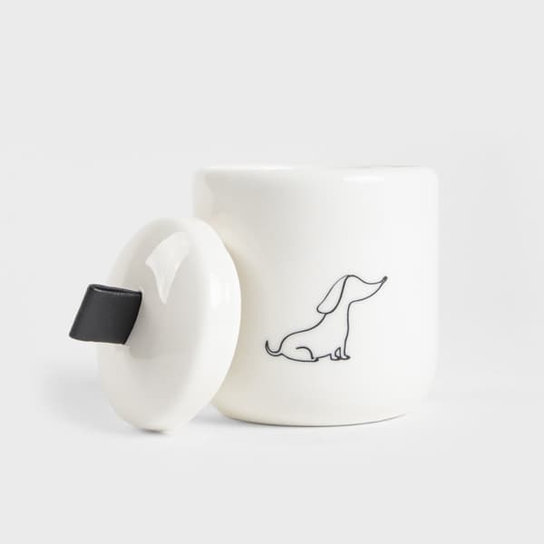 Container | DORSEY | med gravhund hvid | 9,1x11,1cm | 732744