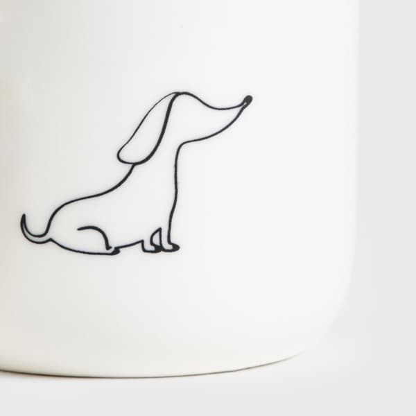 Container | DORSEY | med gravhund hvid | 9,1x11,1cm | 732744