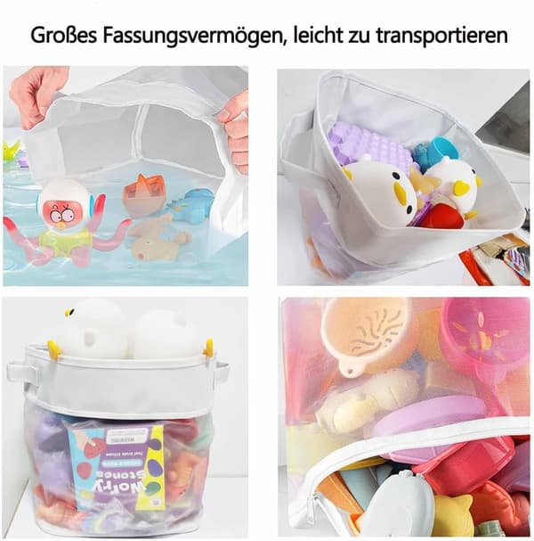 Opbevaringstaske til badeværelset, Hængende legetøjstaske, Stofpose til badeværelset, Opbevaring til badelegetøj, 24,5x23x27 cm