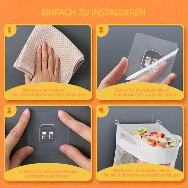 Opbevaringstaske til badeværelset, Hængende legetøjstaske, Stofpose til badeværelset, Opbevaring til badelegetøj, 24,5x23x27 cm