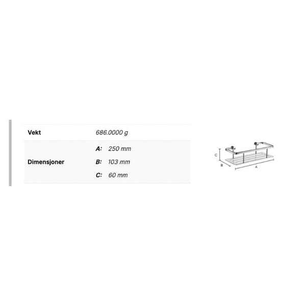 Smedbo Sideline 3001 Dusjkurv