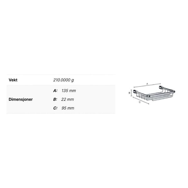 Smedbo Sideline DK1005 Dusjkurv - Krom