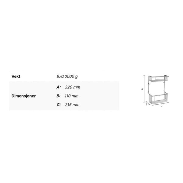 Smedbo Sideline DK1031 Dusjkurv Dobbel Krom