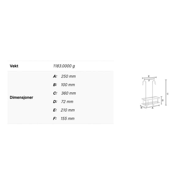 Smedbo Sideline DK3048 Dusjkurv for Dusjbatteri