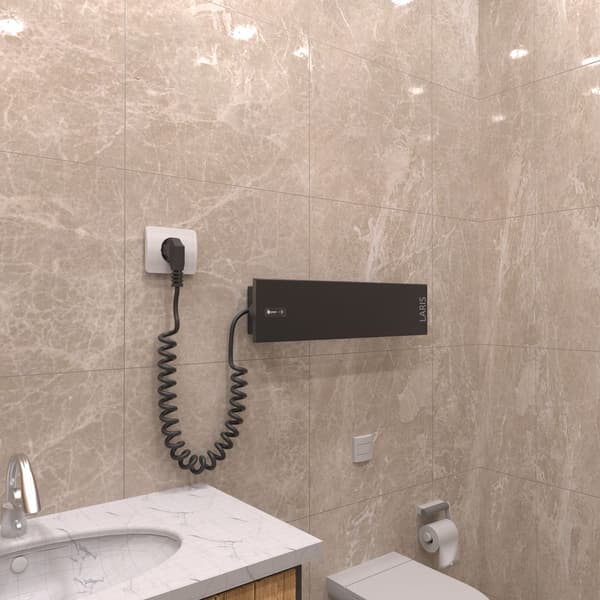 Elektrisk handdukstork SMART (R3) 24W, 400x100, Laris Ukraina, svart