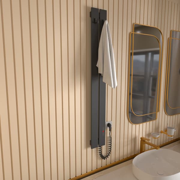 Elektrisk handdukstork BOSTON 2 (R2) 120W, 150x1200, Laris Ukraina, svart