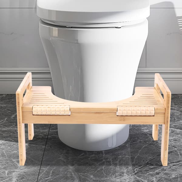 Toiletfodstøtte, Højkvalitets Bambus, Ikke-giftig Sikkerhed, Justerbar Højde