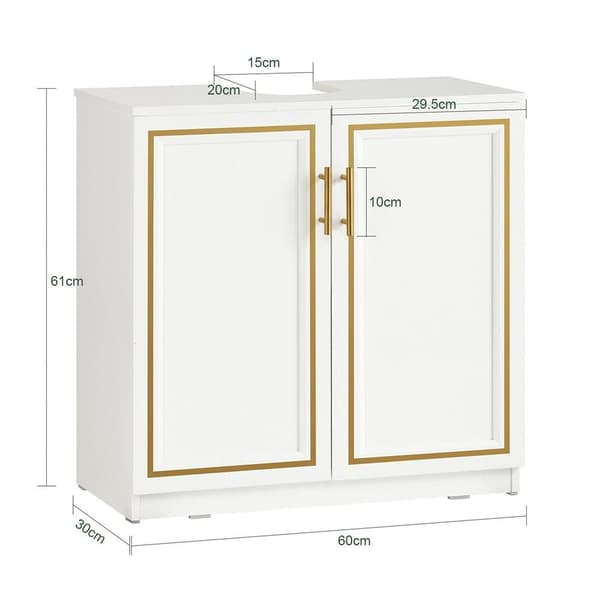 Under vask skab, BZR86-W, 60x61x30 cm, Hvid
