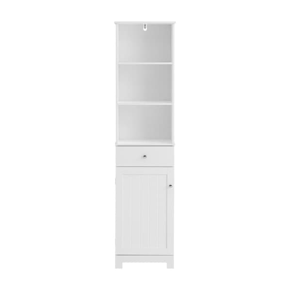 Korkea kaappi, BZR17-W, 40x35x161 cm, Valkoinen