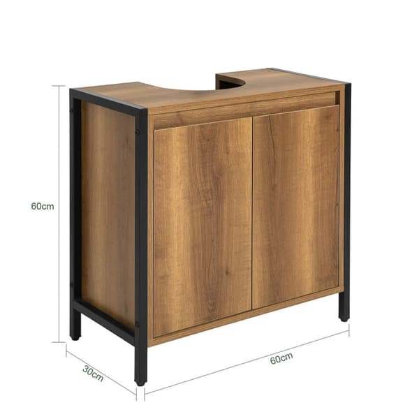 Skab til under vask, BZR63-II-PF, 60x30x60 cm, Brun