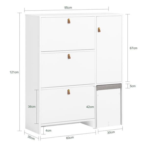 Kengänkaappi, FSR107-W, 95x30x121 cm, Ruskea