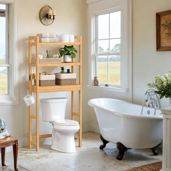 WC-hylly, SONGMICS BTS01WT, 26x63x170 cm, luonnonbeige