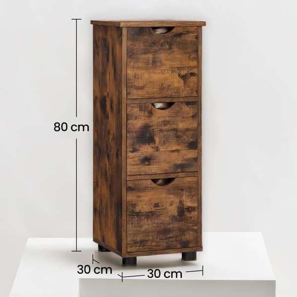 Smal Badeværelsesskab, VASAGLE BBK150X01, 30x30x80 cm, Rustikt Brun