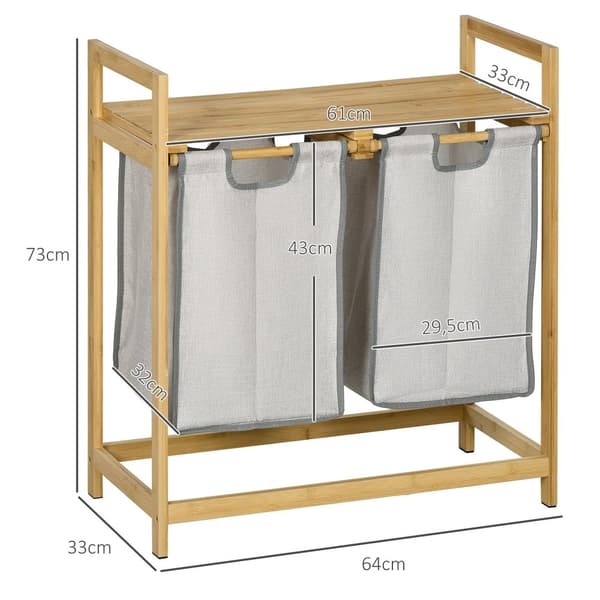 Vasketøjskurv, 81.2 L, 64x33x73 cm, Natur