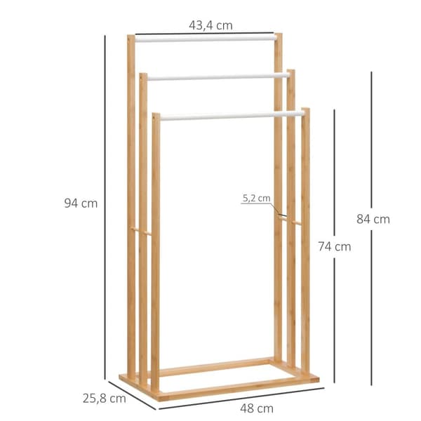 Håndklædeholder, 48x25.8x94 cm, Naturlig