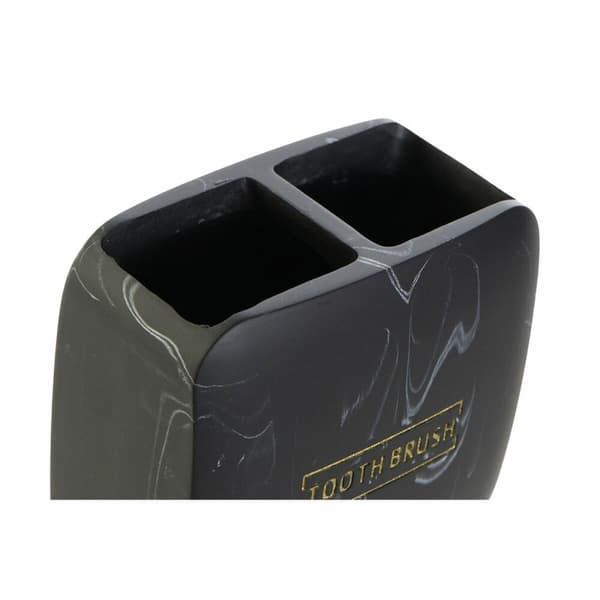 Tandborsthållare DKD Home Decor Svart Marmor (10,5 x 6,5 x 10 cm)