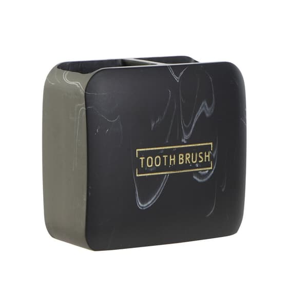 Tandborsthållare DKD Home Decor Svart Marmor (10,5 x 6,5 x 10 cm)