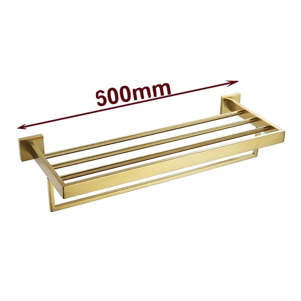 Set i rostfritt stål för badrumstillbehör, borstad guldfinish, 600 mm storlek,60 cm handduksställ
