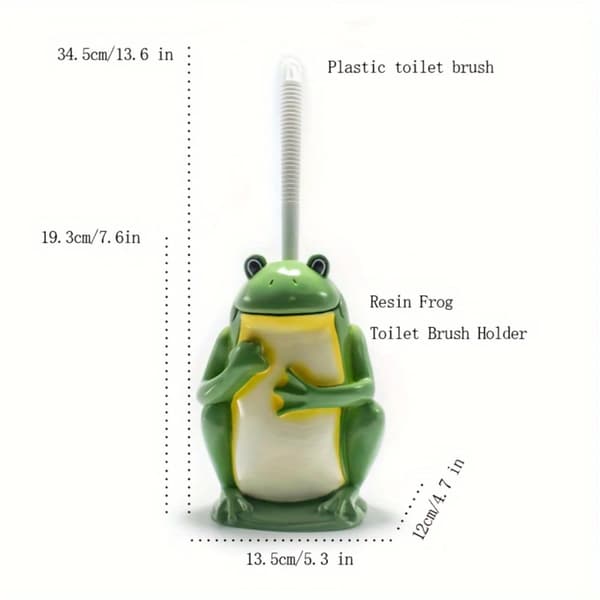 Frog Toalettborste Set, Droppfri Hållare, Lätt Montering,Vit buksalamander