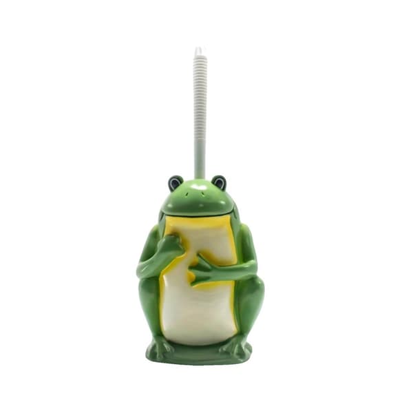 Frog Toalettborste Set, Droppfri Hållare, Lätt Montering,Vit buksalamander