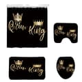 Miniatyrbild 1 av 2: Crown Pattern Duschdraperi Set, Vattentåligt Material, Komplett Badrumsaccessoar Set,YB-532 180-180 4PS