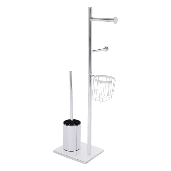 Vattentålig krom toalettpappershållare, platsbesparande design, modern minimalistisk stil,Silver
