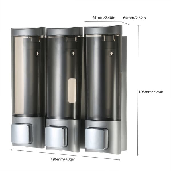 Manuel sæbe dispenser, 3 kamre, vægmonteret