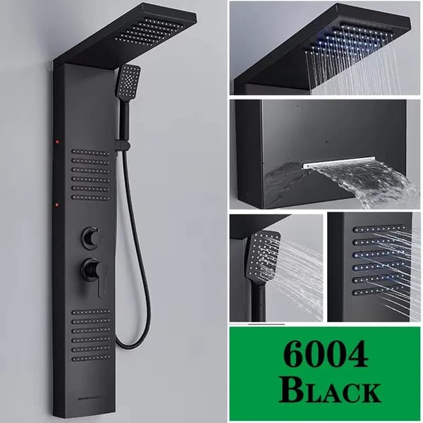 LED Bruserpanel Vandhane, Berøringskontrol, Moderne Design,Black-6004