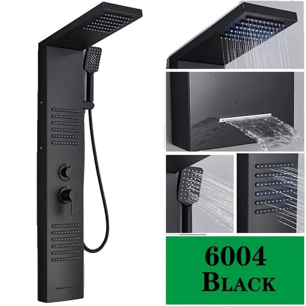 LED Bruserpanel Vandhane, Berøringskontrol, Moderne Design,Black-6004