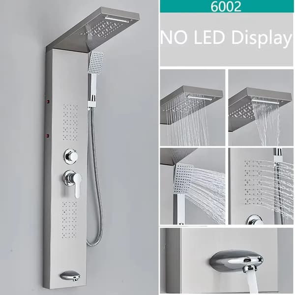 LED-suihkupaneeli, kosketusohjaus, nykyaikainen muotoilu,Nikkeli-6002