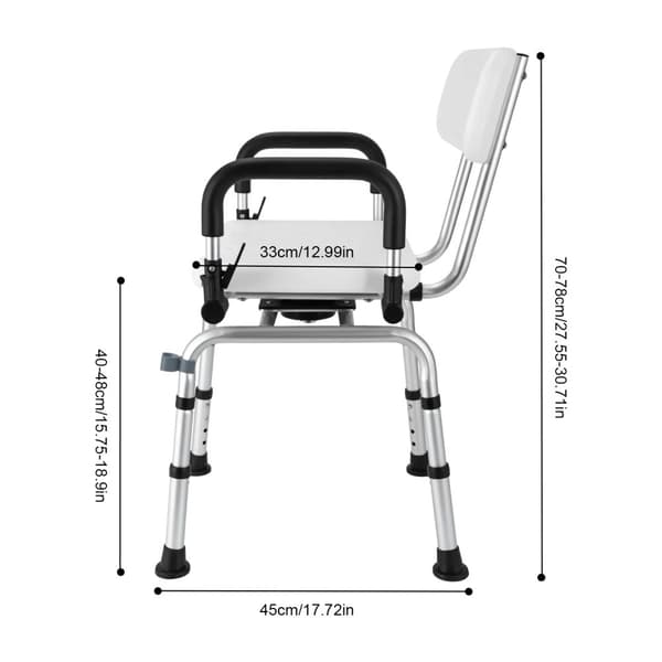 Duschstol, 360° roterbar, 180 kg kapacitet,VIT