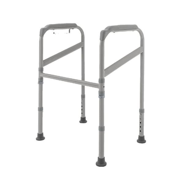 Toalettstående hjälpmedel, höjdjusterbar, halkfria handtag, hållbar kolstål,Silver