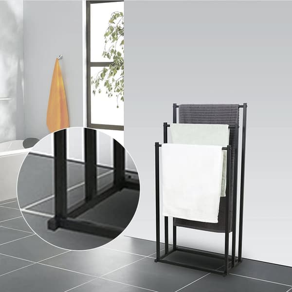 Fristående Handdukshållare, 3 Handdukstänger, Hållbar Metallkonstruktion, Stilren Design