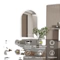 Miniatyrbillede 1 af 2: Smart LED Badeværelsesspejl, Bagbelyst, Anti-Dug, Lys Grå