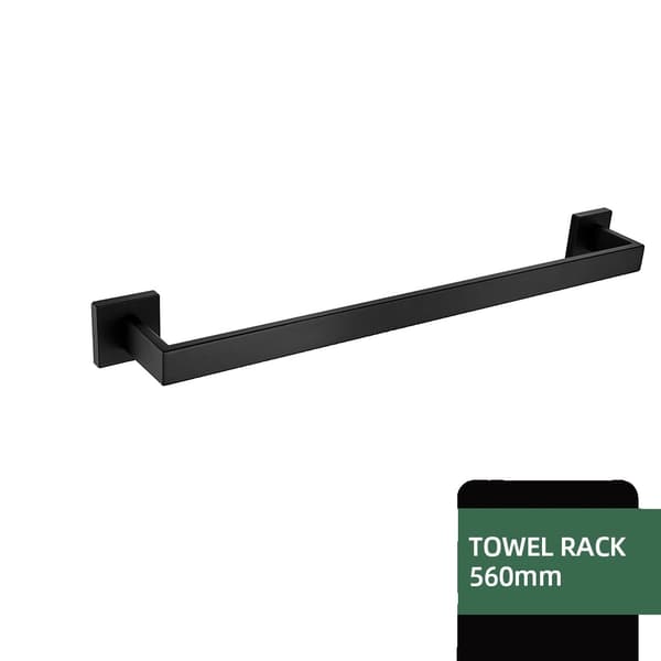 Matte Black Håndklædeholder, Holdbart SUS 304 Rustfrit Stål, Nem Vægbeslag Installation,MB-Håndklædestang 56cm