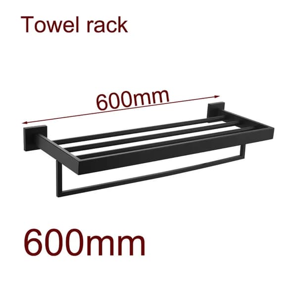 Badeværelsesudstyr, rustfrit stål, multifunktionelt, Håndklædeholder 60cm