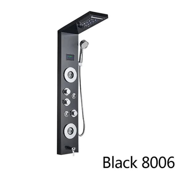 Badrum Duschblandare, LED-skärm, Handhållen Massage, Svart 8006