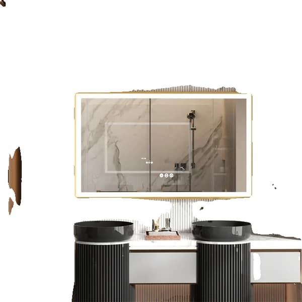 Badrumsspegel, design med framljus, teknologi mot imma, 100X60cm(40x24tum)