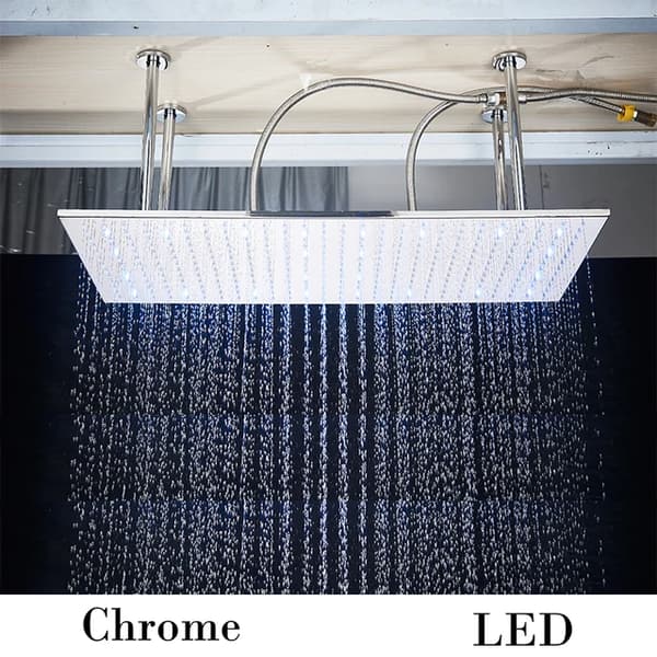 LED-suihkusuutin, nikkelipinnoite, suorakulmainen muotoilu, Chrome A