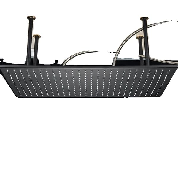 LED Duschmunstycke, Nickel Finish, Rektangulär Design, Svart B