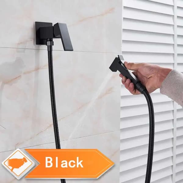Väggmonterad Bidet Sprayer Kran, Flera Ytbehandlingar, CE Certifierad,Svart A