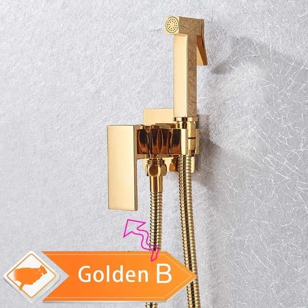 Väggmonterad Bidet Sprayer Kran, Flera Ytbehandlingar, CE Certifierad,Gyllene A