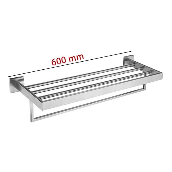 Badrumstillbehör, rostfritt stål konstruktion, borstad nickel finish, Handdukshängare 60cm