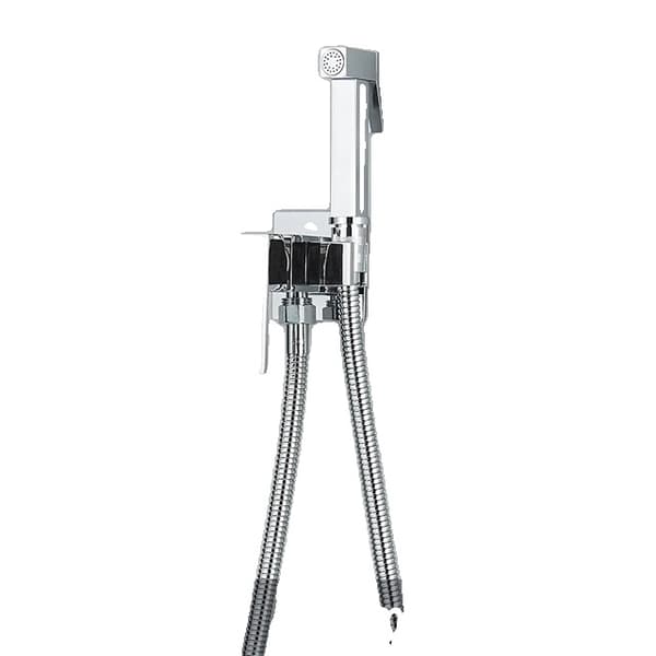 Badrum Bidet Kranar, Högtrycksspruta, Varm- och Kallvatten Blandare, Chrome C
