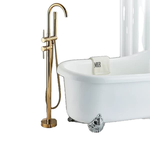Badrumskran, 360° rotationspipa, ABS-handdusch, Gyllene A