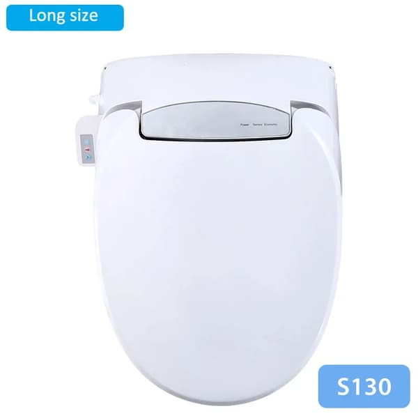Smart Toilet Sæde, Opvarmet med Fjernbetjening, Justerbar Vandtryk,EF-S130 lang størrelse, EU-stik, 220V-230V