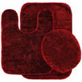 Miniatyrbild 2 av 2: Badrumsaccessoarset, badmatta, toalettlocksskydd, toalettmatta,6 BURGUNDY