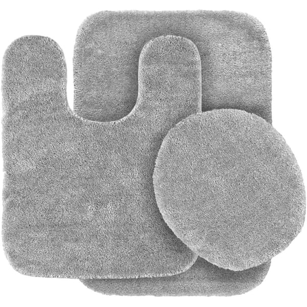 Badrumsaccessoarset, badmatta, toalettlocksskydd, toalettmatta,6 SILVER