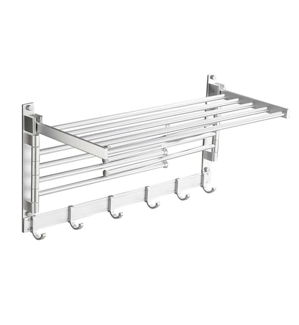 Handdukshängare, Aluminium Material, Vattentålig, 5 Krokar,Krom